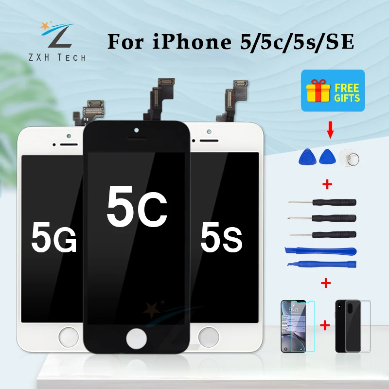 

AAA+++ For iPhone 5S LCD Display Digitizer Assembly No Dead Pixel LCD Screen Replacement Display For iPhone 5/5s/5C/SE with Gift