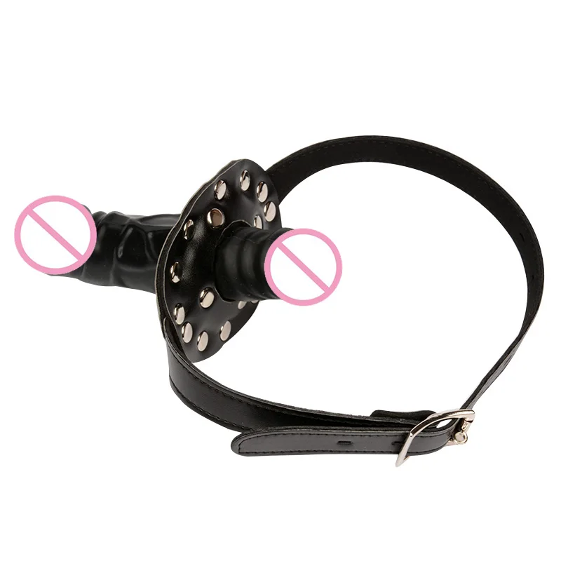 Silicone-Penis-Gag-Double-Dildo-Open-Mouth-Plug-Oral-Toys-For-Gay-Bdsm-Fetish-Bondage-Gear (4)