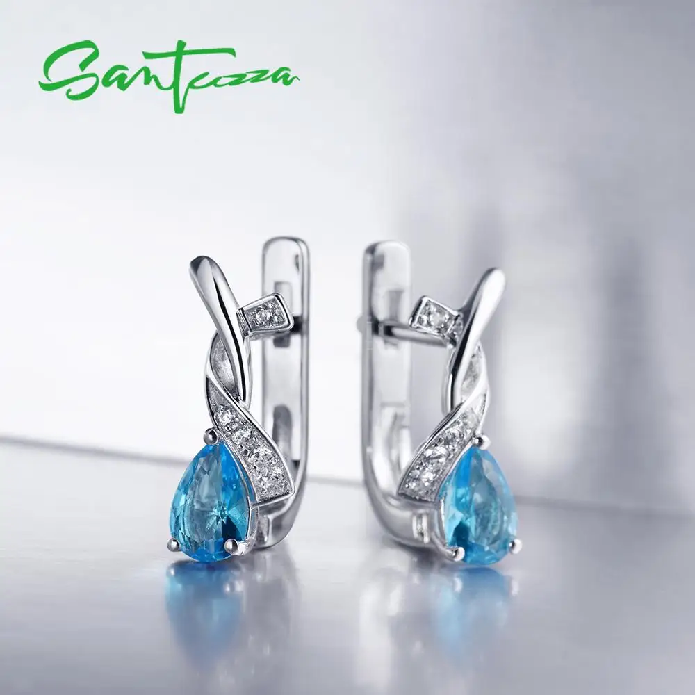 Женские серебряные сережки SANTUZZA из серебра 925 пробы с кубическим цирконием и