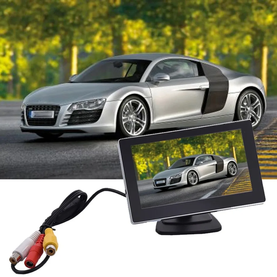

4.3inch HD dual-monitor reverse display Car Rearview Mirror Display LCD Digital DVD VCD Car Mirror Display Monitor 12V Removable