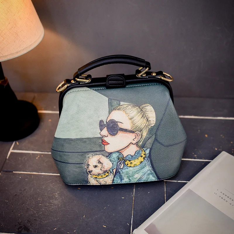 Новая модная женская сумка, винтажная сумка из искусственной кожи с принтом, большая сумка через плечо, женские кошельки и сумки