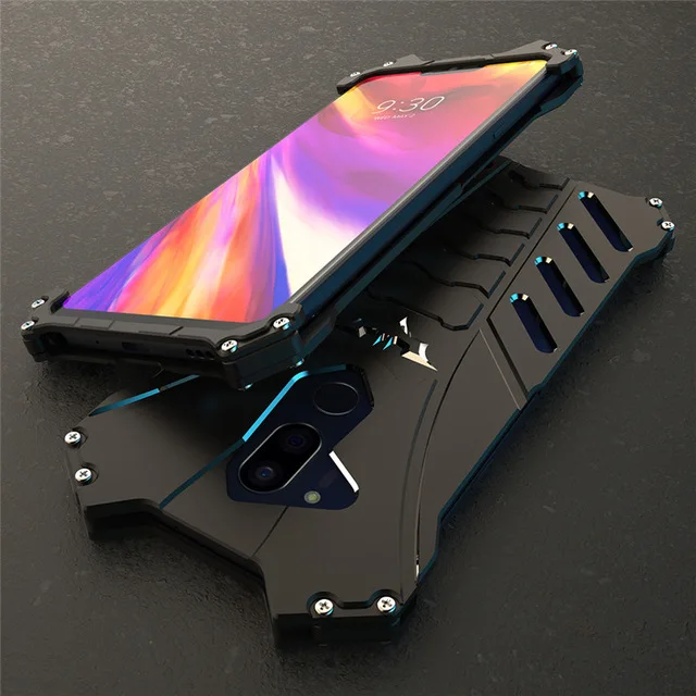 Противоударный защитный чехол R-Just для LG G7 G6 V30 Plus с Бэтменом металлический