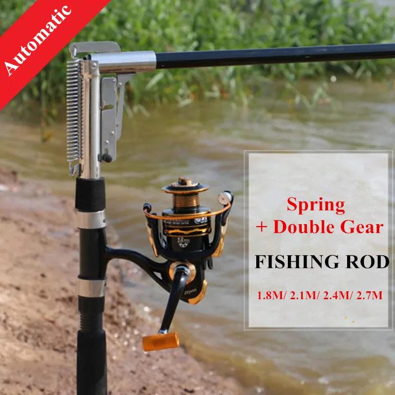 

1.8M 2.1M 2.4M 2.7M Automatic Fishing Rod Spring Fold Spinning Sea River Lake Stainless Steel Fishing Rod Fish Tools THG1827