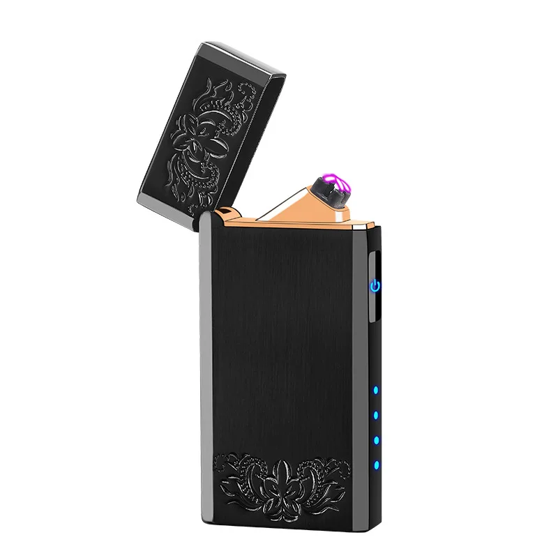 Новая двухдуговая плазменная Usb Зажигалка светодиодный дисплей питания