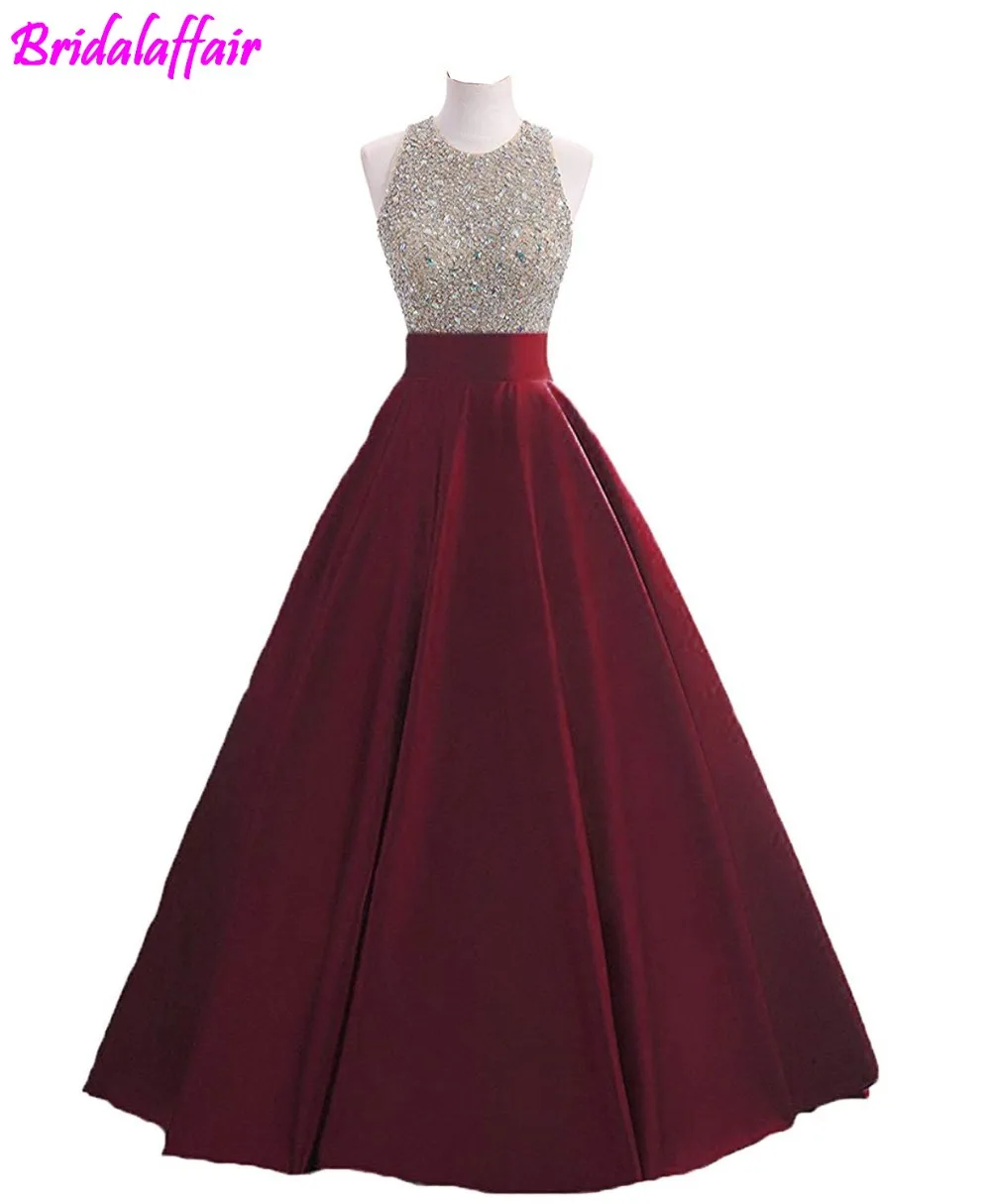 

Women's Sequins Keyhole Back Evening Ball Gown Beaded Prom Formal Dresses long prom dress formal dress evening dress 2018 gown