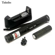 Tinhofire лазер 303 5 мВт зеленая лазерная указка регулируемое фокусное расстояние и звездный узор фильтр лазерный фонарик+ аккумулятор+ зарядное устройство