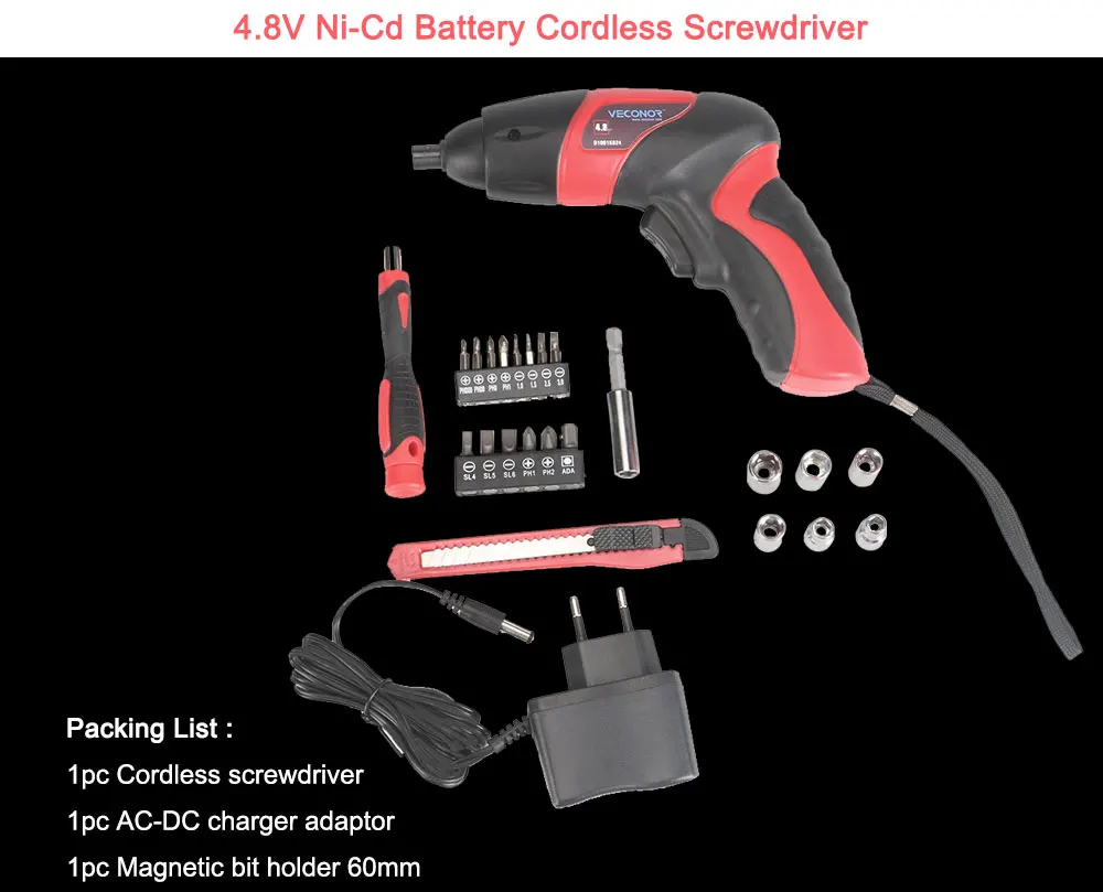 25 шт. 4.8 В ni-cd питание от аккумулятора мини-электрическая отвертка комплект Cordless Power водитель инструмент с отвертки аксессуары