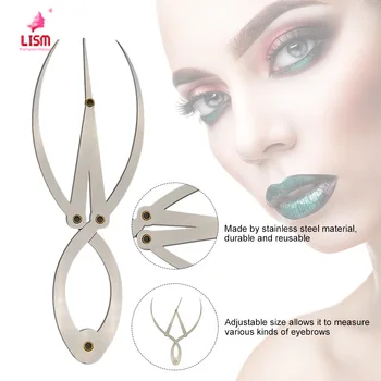 

Stainless Steel Eyebrow Ruler Permanent Makeup Shaper Grooming Stencil Eyebrow Embroidery Tattoo DIY Design Calipers Stencil