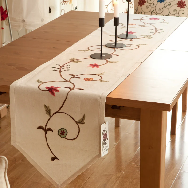 Tarohome Home Table Runners 40cm*160/180/220cm Hand embroidery Fashion