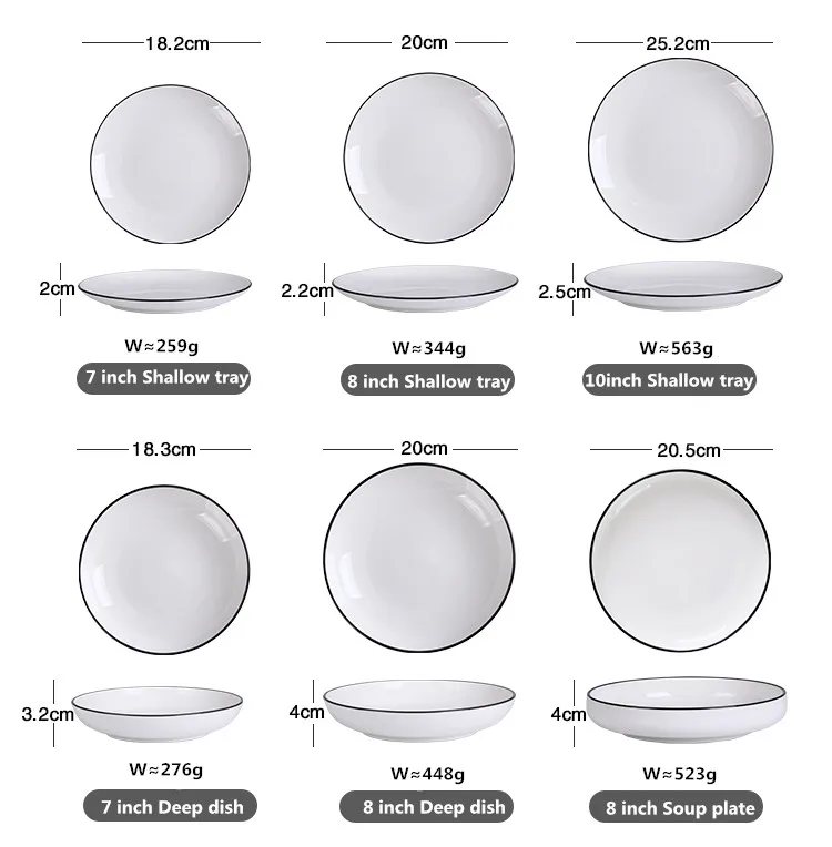 Белая обеденная тарелка, набор керамической кухонной посуды, набор кухонных блюд, рисовый салат, лапша, миска, суп, кухонный инструмент для приготовления пищи, 1 комплект