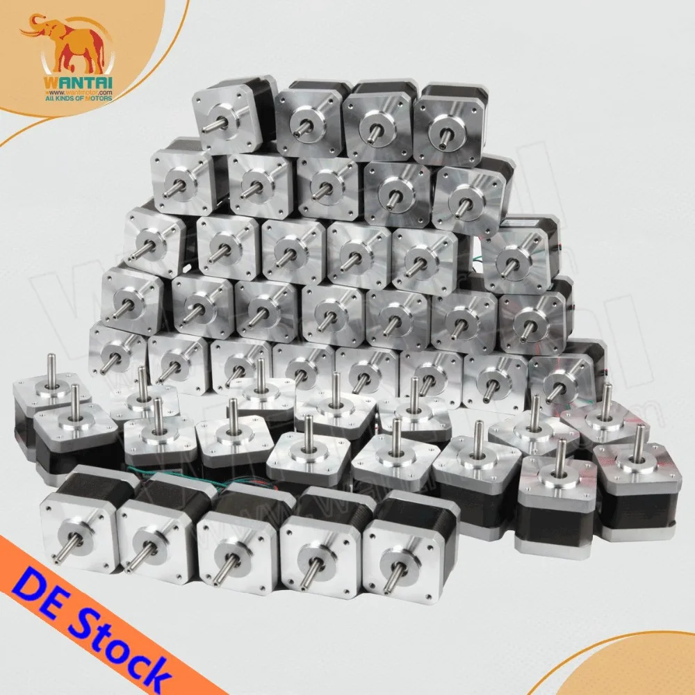 Корабль EUUS WORLD! Wantai 60 шт. шаговый двигатель Nema 17 42BYGHW609 4000g-cm 40mm 1.7A 3D-принтер |