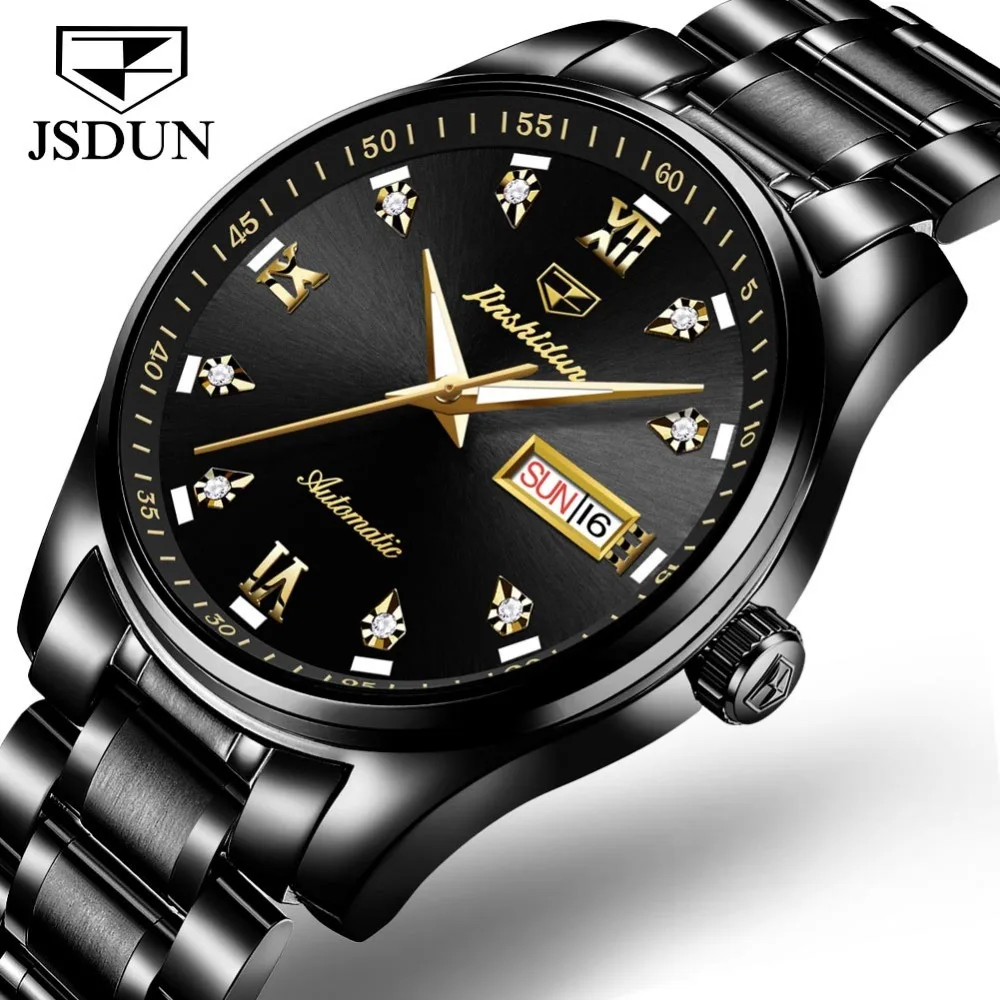 

JSDUN Sport Mens Watches Top Brand Luxury Automatic Watch Men Calendar Sapphire Waterproof Luminous Mechanical watches men