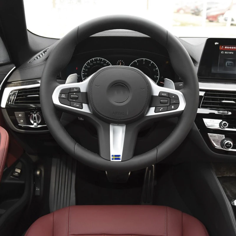 10 шт., Шведский флаг, руль, 3D эпоксидный автомобиль, подходит для Volvo V40 V60 S60L, щит, автомобильная наклейка, Швеция, Национальная эмблема, автомобильный стиль