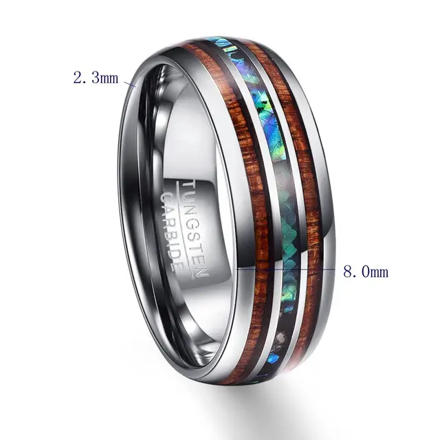 Classic Wood and Tungsten Steel Ring