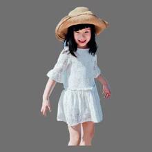 Spring 2016 Meisjes Jurk Kids Costume Baby Girls Party Princess Dresses Cotton Lace Robe Vetement Enfant Fille Vestito Da Sera