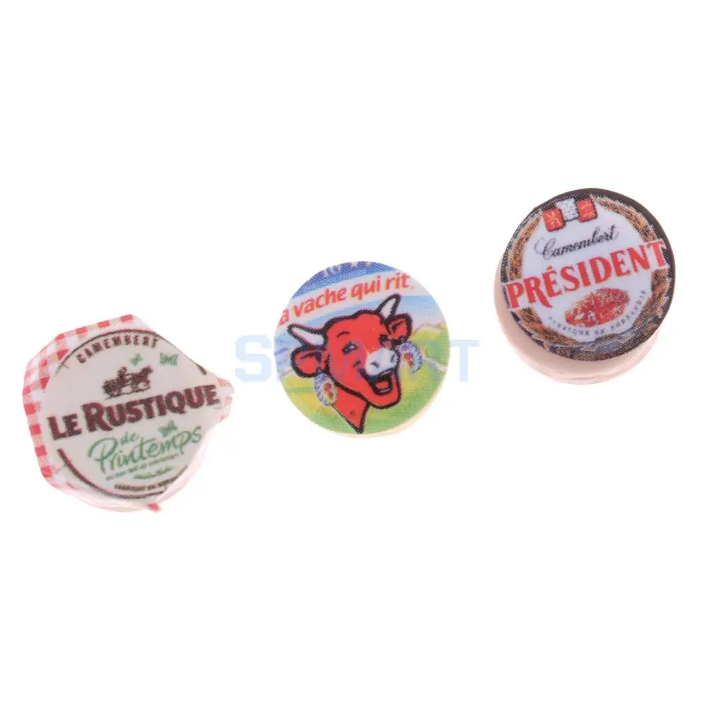 3Pcs Mini Cheeses Food 1/12 Scale Dolls House Miniature Kitchen Living Room Restaurant Decoration Accessories