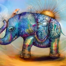 Роспись Слон DIY живопись по номерам 24 Цвета Пигмент кисть Искусство Ручная роспись креативная Цифровая живопись маслом