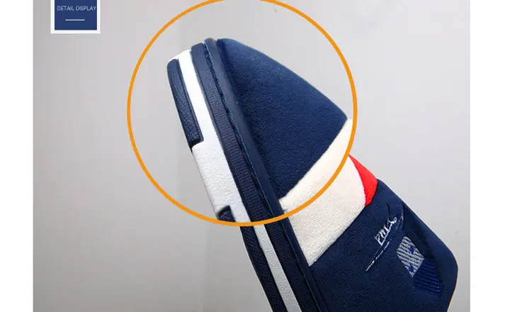 Good Quality Men's Warm Memory Foam Anti-slip Plush Breathable Slip On House Slippers Autumn Winter Men's Indoor Outdoor Clog House Shoes (8)