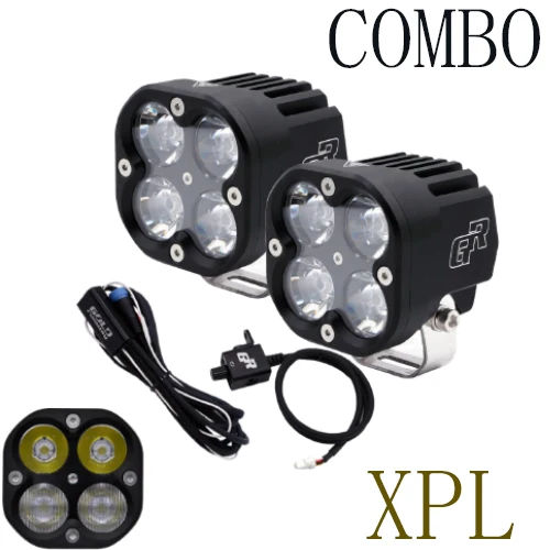 GOLDRUNWAY X4 12V 4200lm Spot/Flood/Combo Fog вспомогательный свет в сборе лампы 40 Вт двигатель Led для BMW R1200GS/ADV/F800GS Moto - Цвет: Армейский зеленый