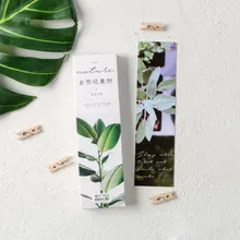 30 шт./кор. зеленые растения лист бумаги Bookmarks kawaii Канцтовары Книга Держатель сообщения карты школьные принадлежности papelaria подарки для детей