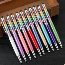 Креативный камень шариковая ручка с кристаллами полихроматический подарок рукописная конденсаторная ручка двойной металлический сенсорный экран ручка