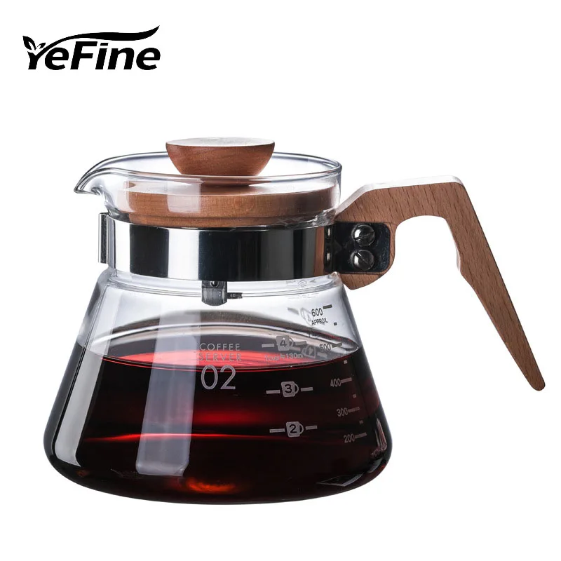 YeFine, высокое качество, термостойкий стеклянный чайник, модный чайник для заваривания цветочного чая, кофейный стеклянный чайник, китайский офисный чайник для напитков