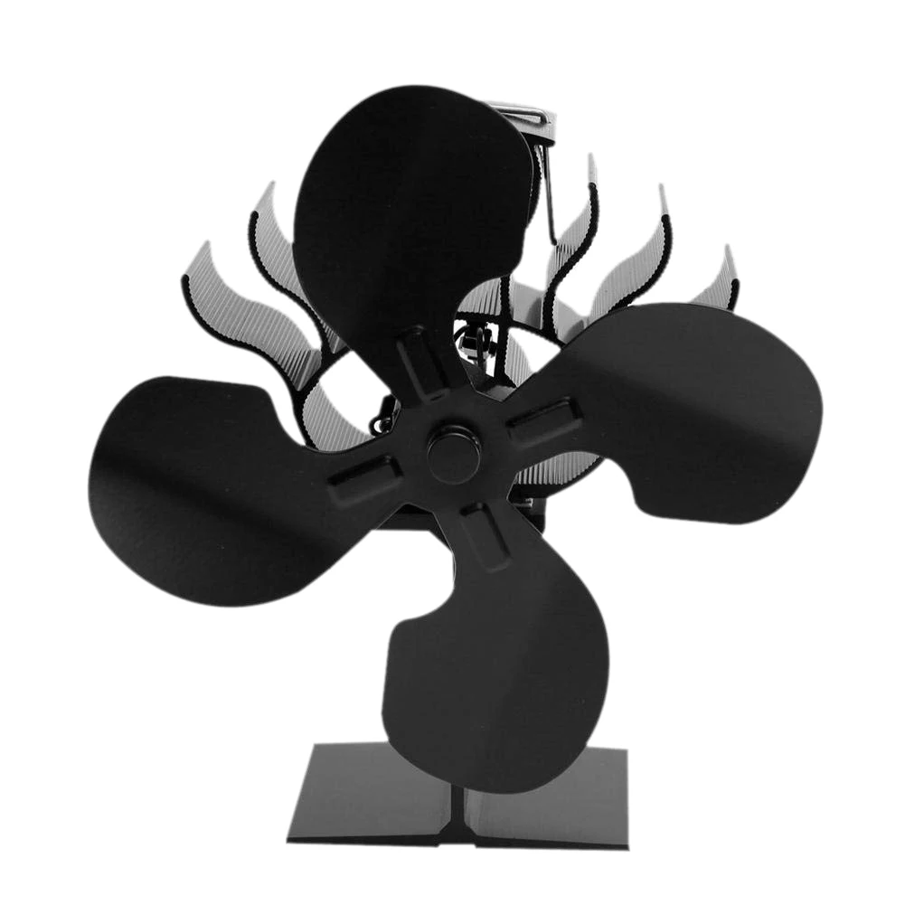 

Log Burner Stove Fan 4-Blade Fireplace Fan,Upgrade Heat Powered Stove Fan Low Energy Consumption Powered Wood Fan Automatic St