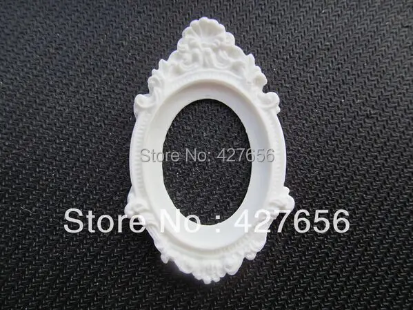 

10pcs White Oval Flatback Resin Charm Finding, Base Setting Tray, for 30x40mm Cabochon/Picture/Cameo,DIY Accessry