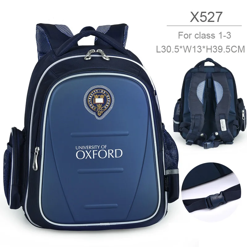 Оксфордского университета дети/Дети элемент книги/ортопедические школьная сумка рюкзак портфель рюкзаки для мальчиков и девочек для класса 1-3 - Цвет: x527 Dark Blue Bag