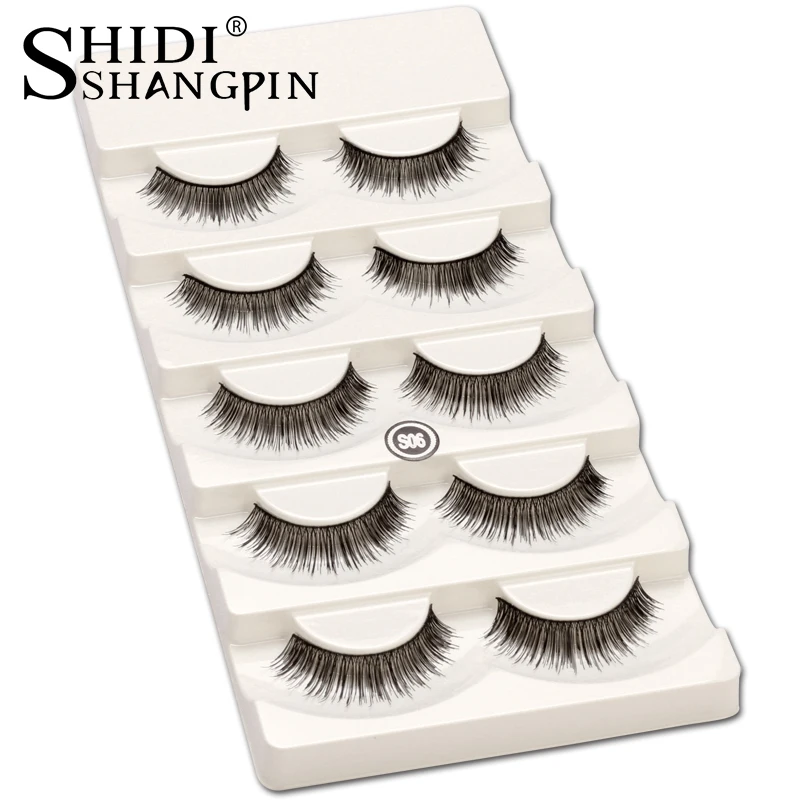 

5 pairs Handmade Natural False Eyelashes Soft Fake Lashes Lash Make Up Eyelash Extension Makeup Tips Wispy Eye Lashes Long