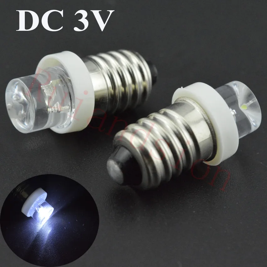 

1LOT E10 LED F3 For Focus Flashlight 0.2W Replacement Bulb Torches Work Light Lamp DC3V Cold White Bulb