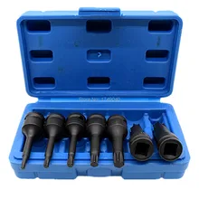 7 шт. набор ударных торцевых бит 3/" Квадратный привод хромированная молибденовая сталь звездообразные биты торцевой ключ T20 T25 T30 T40 T50 T55 T60