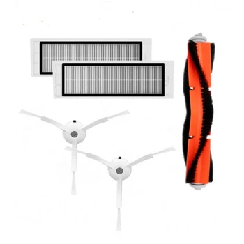 

1 main brush 2 piece filter 1 pair of side brush xiao mi robot replacement side brush for Mi roborock S50 S51 vacuum cleaner
