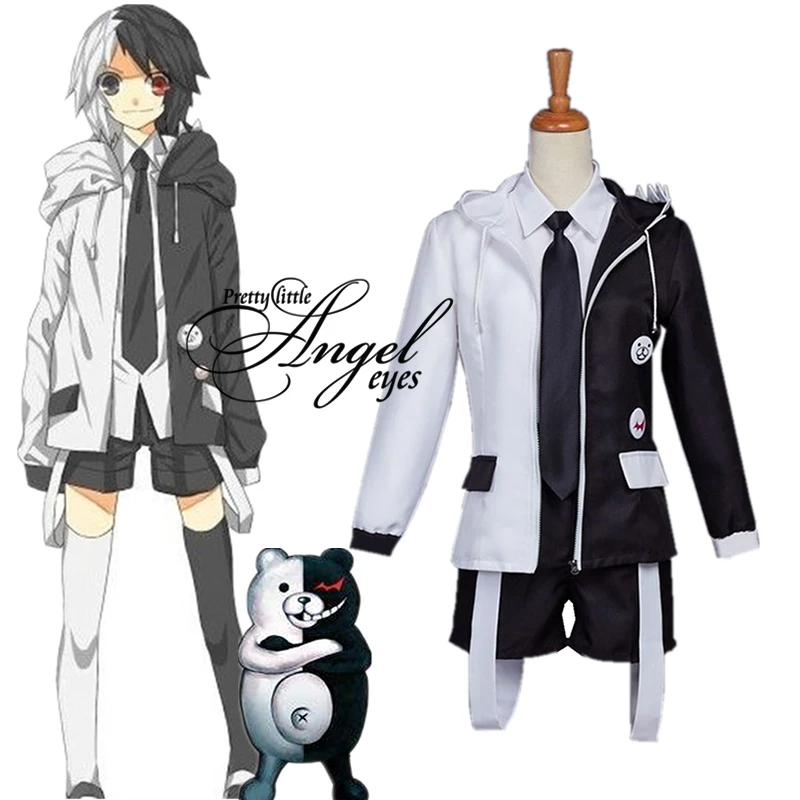 Anime Danganronpa Monokuma Traje Cosplay Uniforme Halloween Party Terno Completo