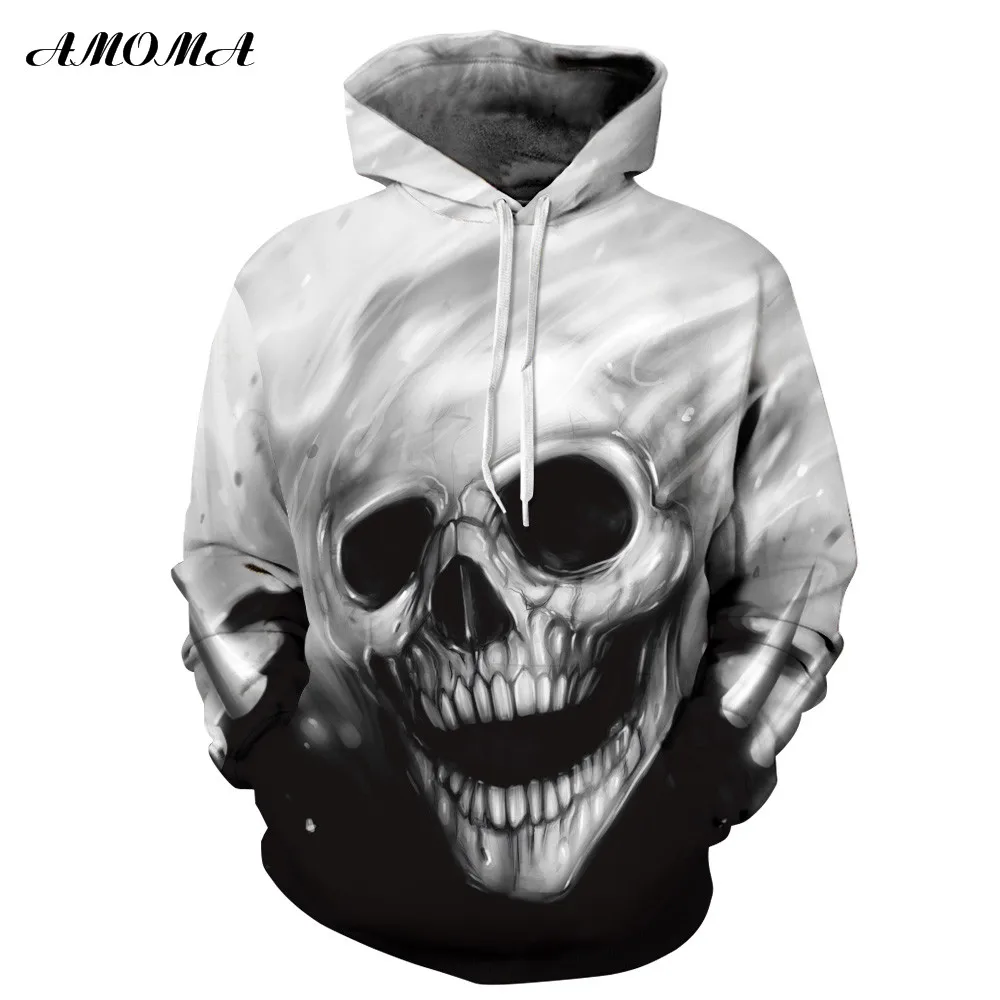 AMOMA Unisex Realistic 3d Digital Print Pullover Hoodie