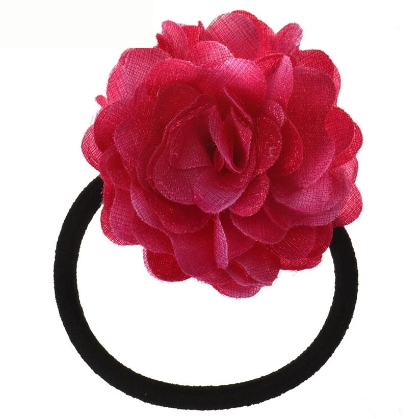 

Hair Rope Newly Design Big Rose Flower Elastic Hair Bands Accessories Nice Gift July28 Drop Shipping