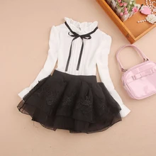 Осенние школьные рубашки для девочек детская одежда для детей шифоновые Детские рубашки для девочек блузка для девочек Blusas От 1 до 16 лет