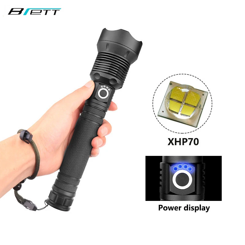 led flashlight Cree xhp70 usb charging Stretch zoom Shock Resistant