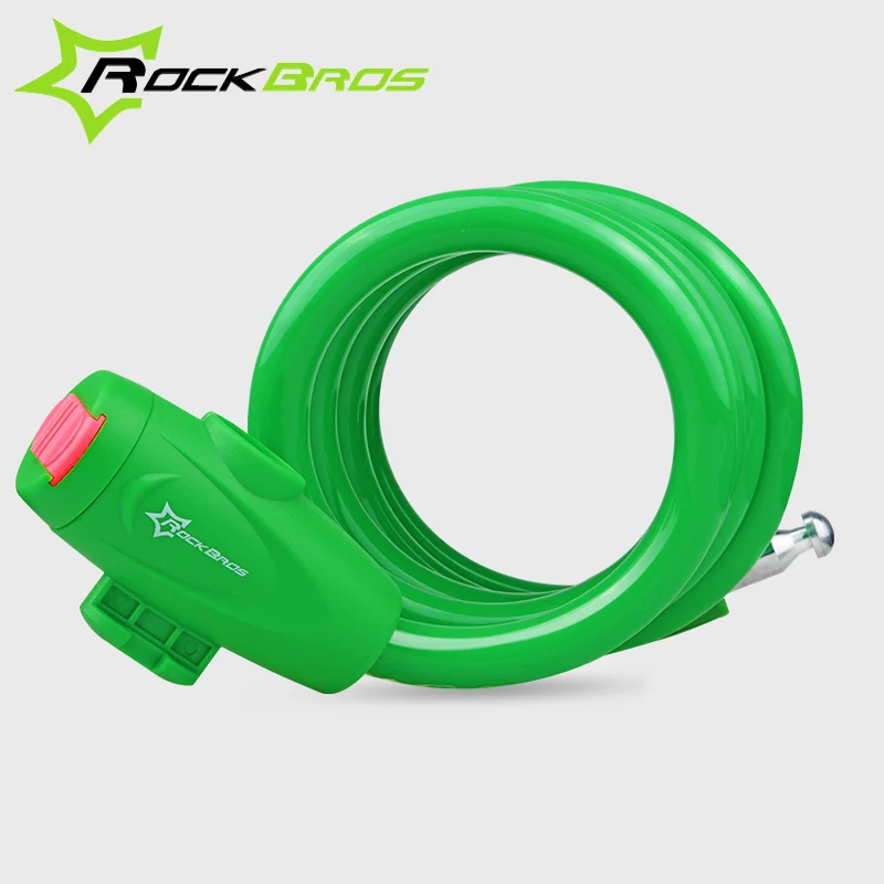 RockBros Bike Bicycle 5 Letters Code Lock Combination Coiled Cable Lock Black