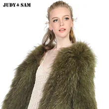 Real Raccoon Fur Coat Winter Women Wear Warm Braided Style Fullfy Knitted Raccoon Fur Jacket Fit Plus Size Free Shipping