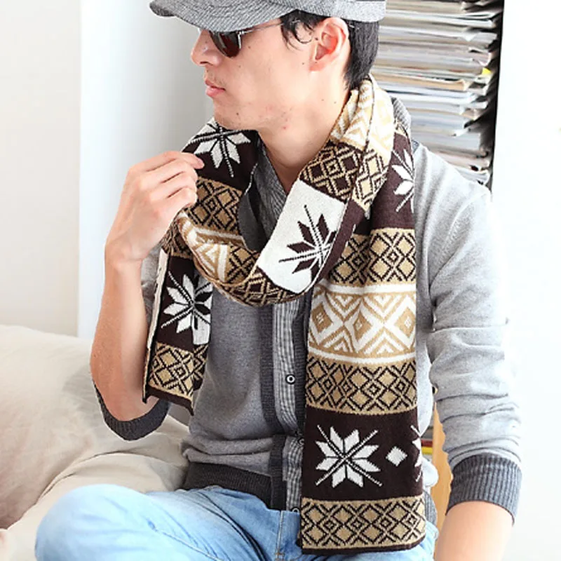 Winter Scarf Men Autumn And New Snowflakes Warm Men Scarves Thickening Business Korea Imitation