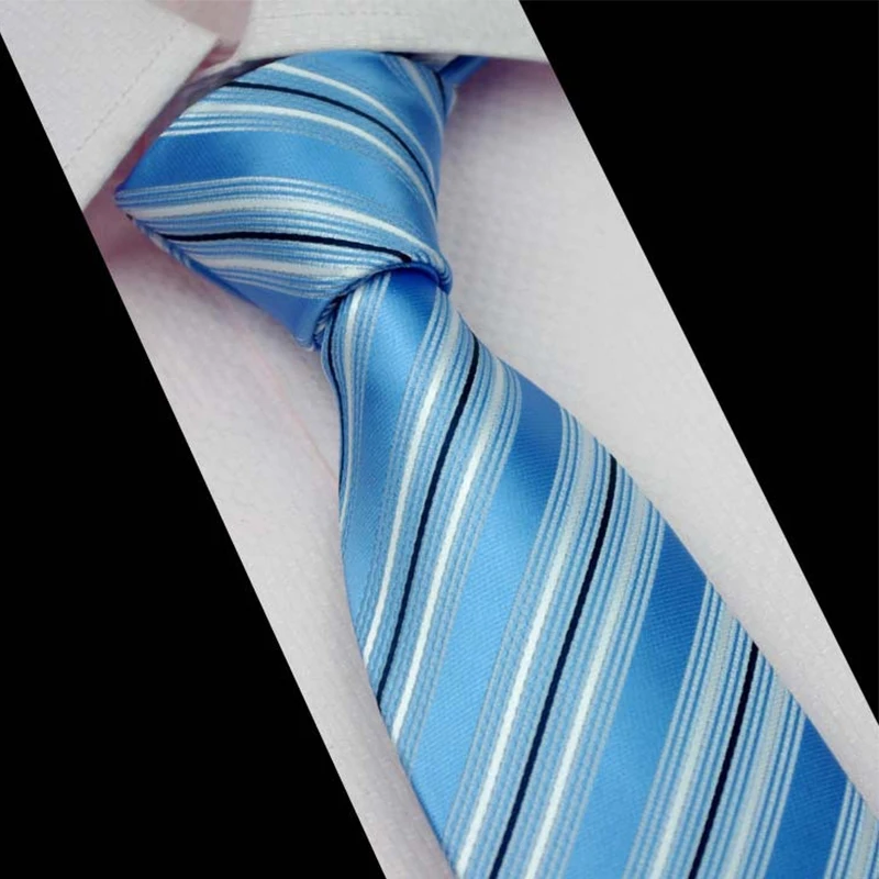 Mantieqingway модные Для мужчин Бизнес галстук для костюма Популярные Для мужчин s галстук Галстуки бренд одежды полиэстер жаккард полосатый