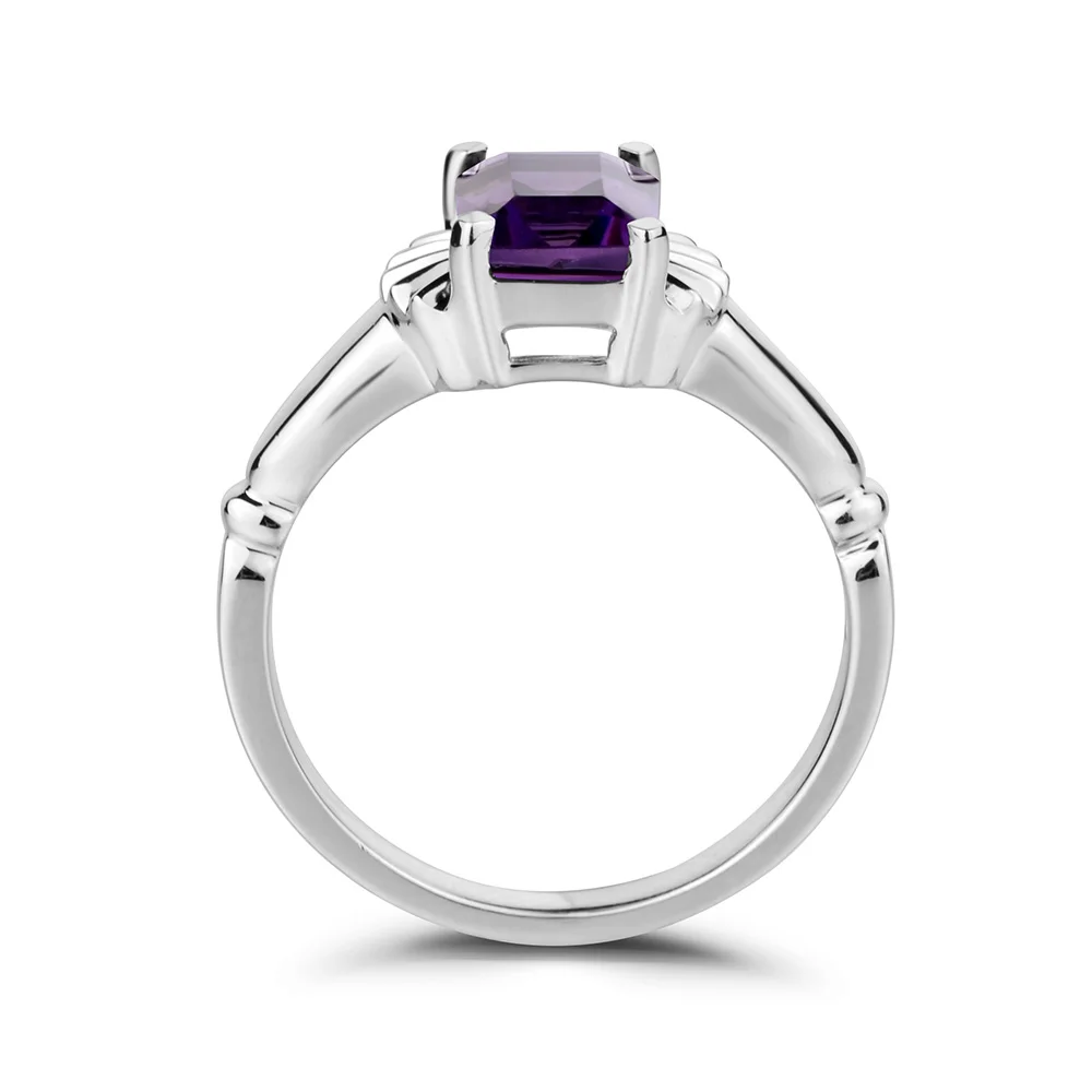Jolie cœur améthyste février Ring tous Véritable Argent Sterling estampillé Taille 8