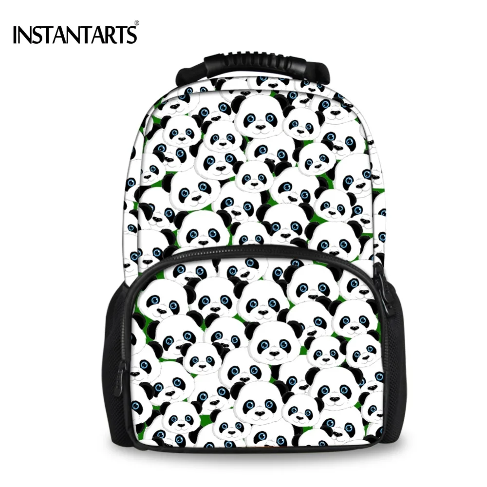 #*Cheap INSTANTARTS Cute Animal Backpacks for Teenagers Boys Black Panda Print Book Shoulder Bag Casual Middle School Students Rucksacks