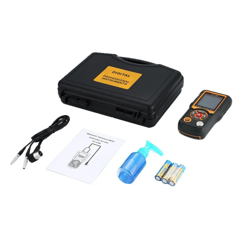 

HT-1200 Portable Ultrasonic Thickness Meter with Four-digit LCD Display Professional Digital Instrument with Probe