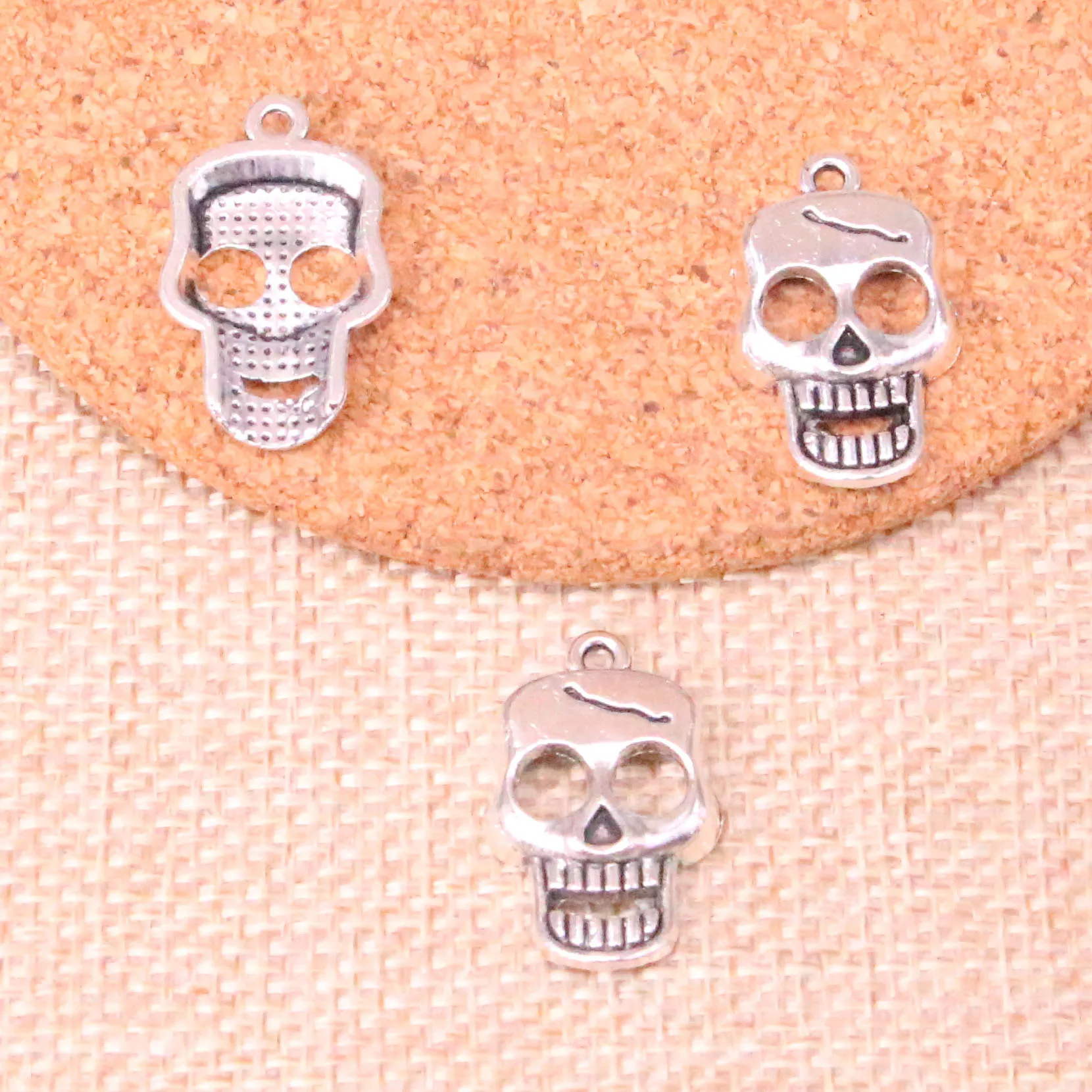 

13pcs Charms skeleton skull Antique Silver Plated Pendants Fit Jewelry Making Findings Accessories 23*12mm