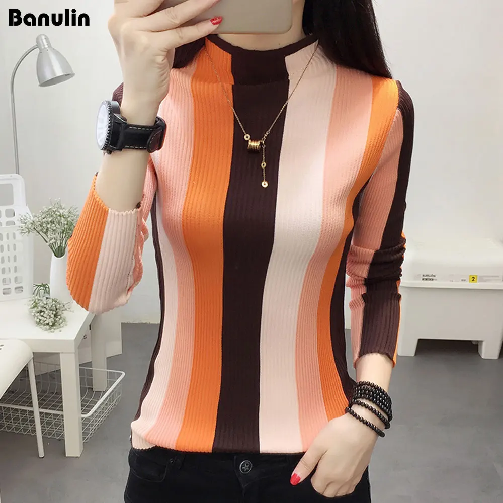 Winter Sweaters Women 2018 Fashion Jumpers Korean hit color Pullovers Knitting Pullovers Thick Christmas Sweater pull femme Sweaters