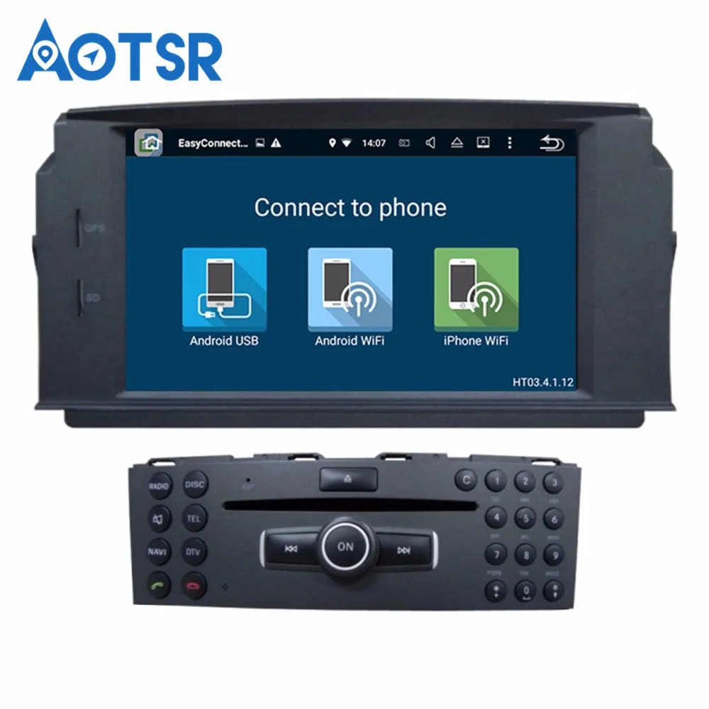 Best Android 8 Car DVD Player GPS Navigation For MERCEDES BENZ C Class C200 C180 C220 C230 W204 multimedia headunit tape free map IPS 2