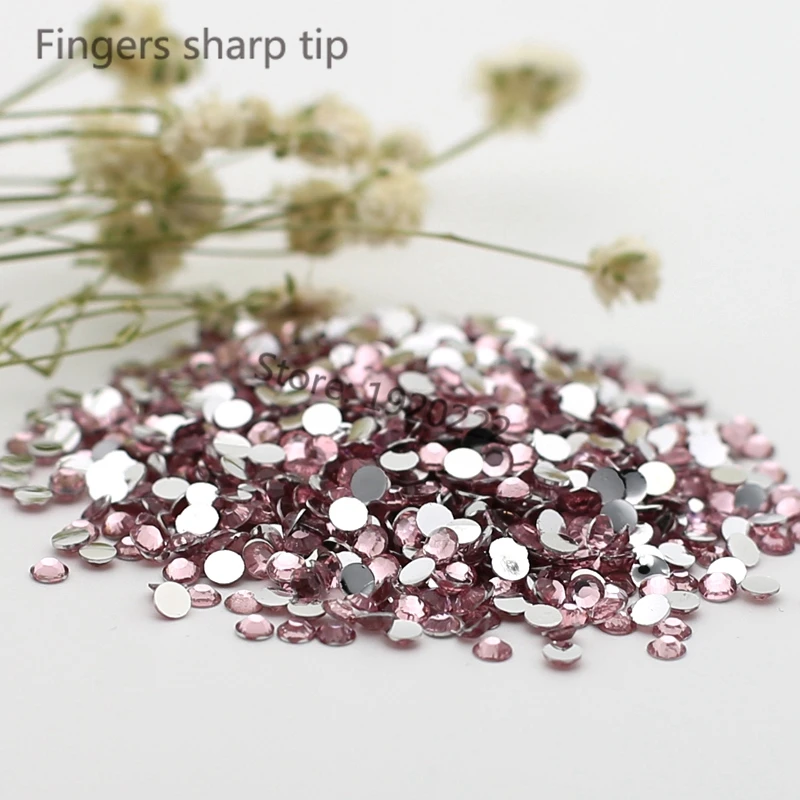 

1000 pcs SS10 light pink 14 Facets Resin Round Rhinestone Sparkling Rhinestones Nail Art Decoration DIY N03
