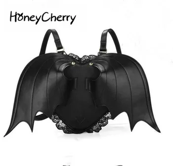 

New Love Black Angel Devil Bat Wings Backpack Women's Personality Backpack